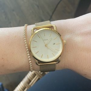 Gold fossil watch